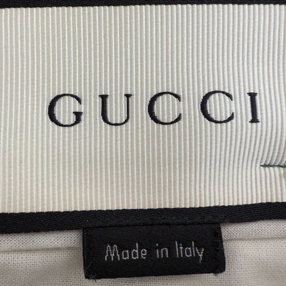 Gucci Wed Accent Straight-Leg Trousers in Green Cotton - Picture 3 of 3